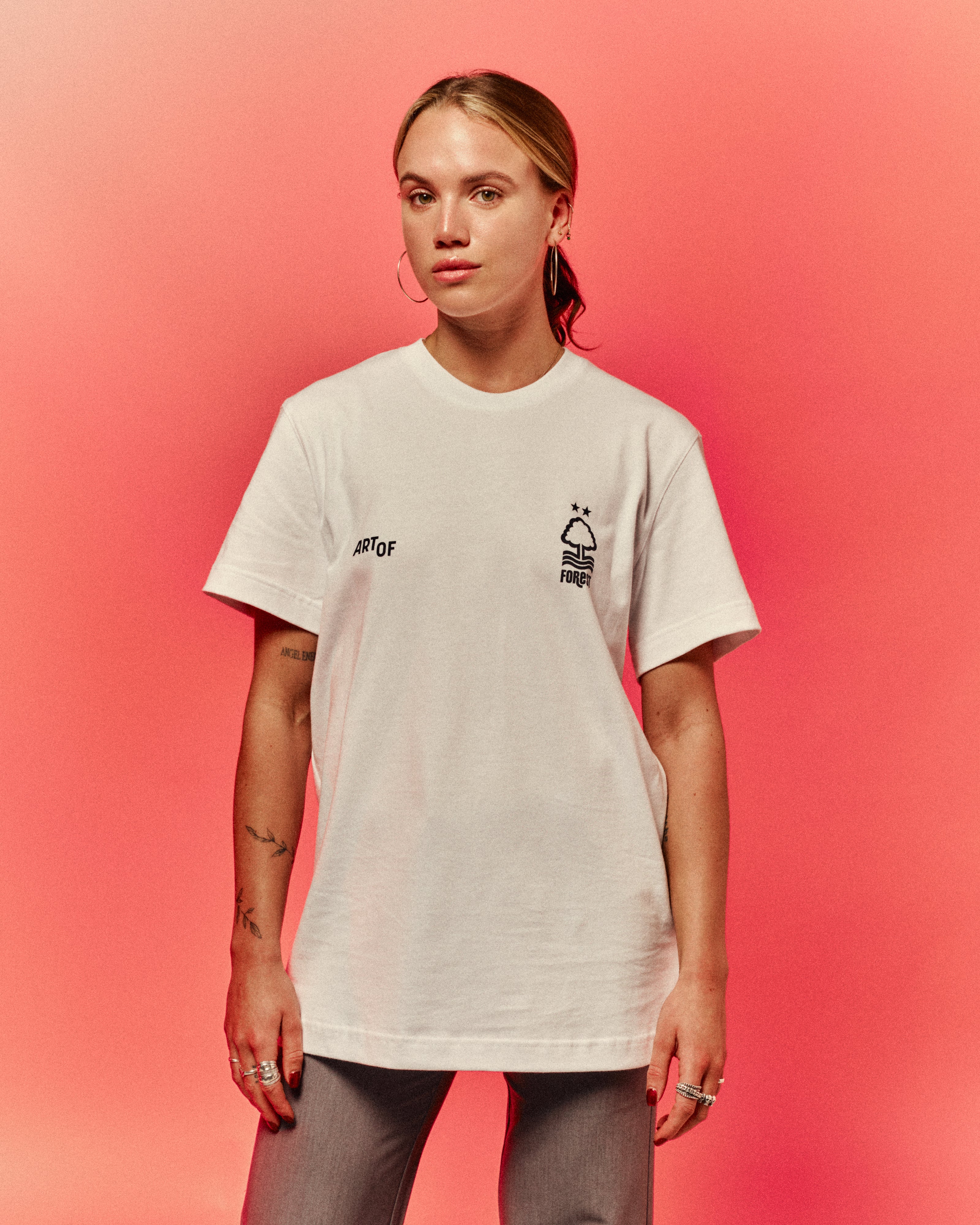 ART OF x Forest Heritage Tee | White Graphic Football T-shirt