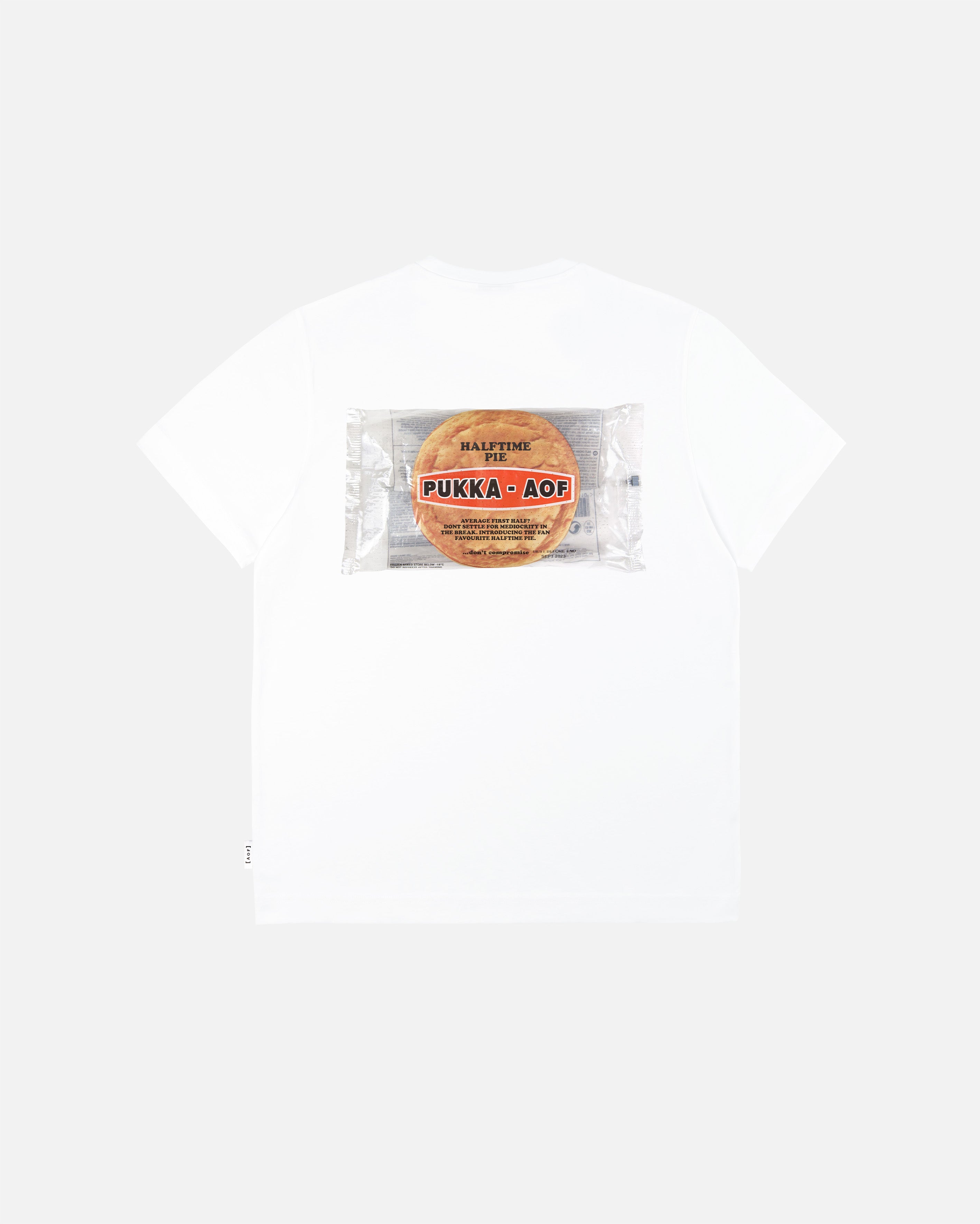 ART OF x Pukka's Halftime Pie | White Graphic Football T-shirt
