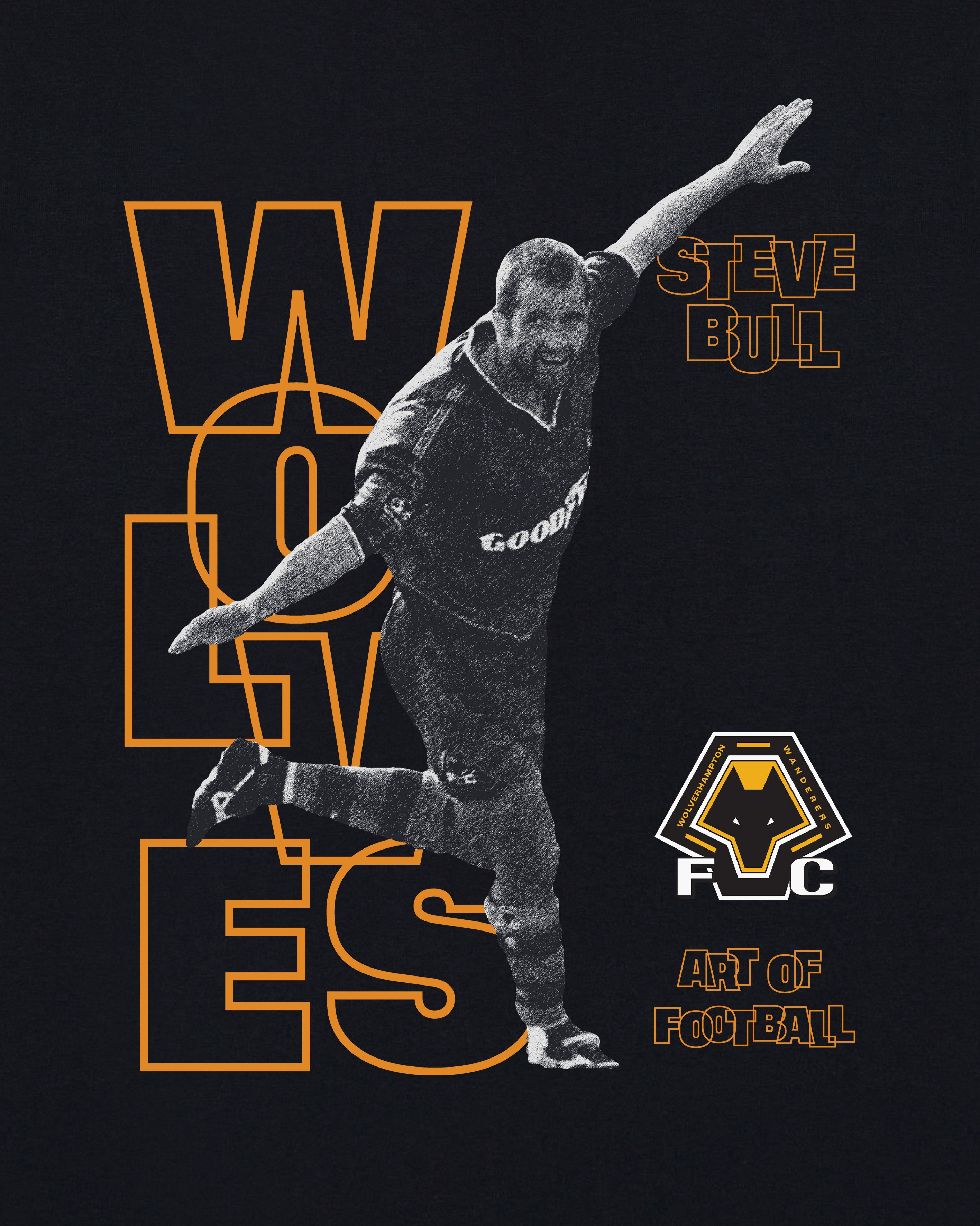 AOF x Wolves Bully Tee | Black Graphic T-shirt | Art of Football