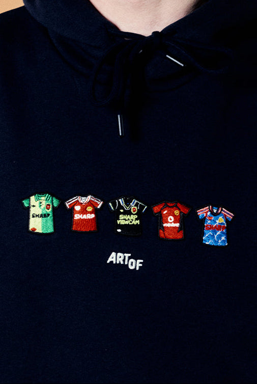 ART OF x Embroidered United Classics Navy Hoodie | MUFC Football Sweat