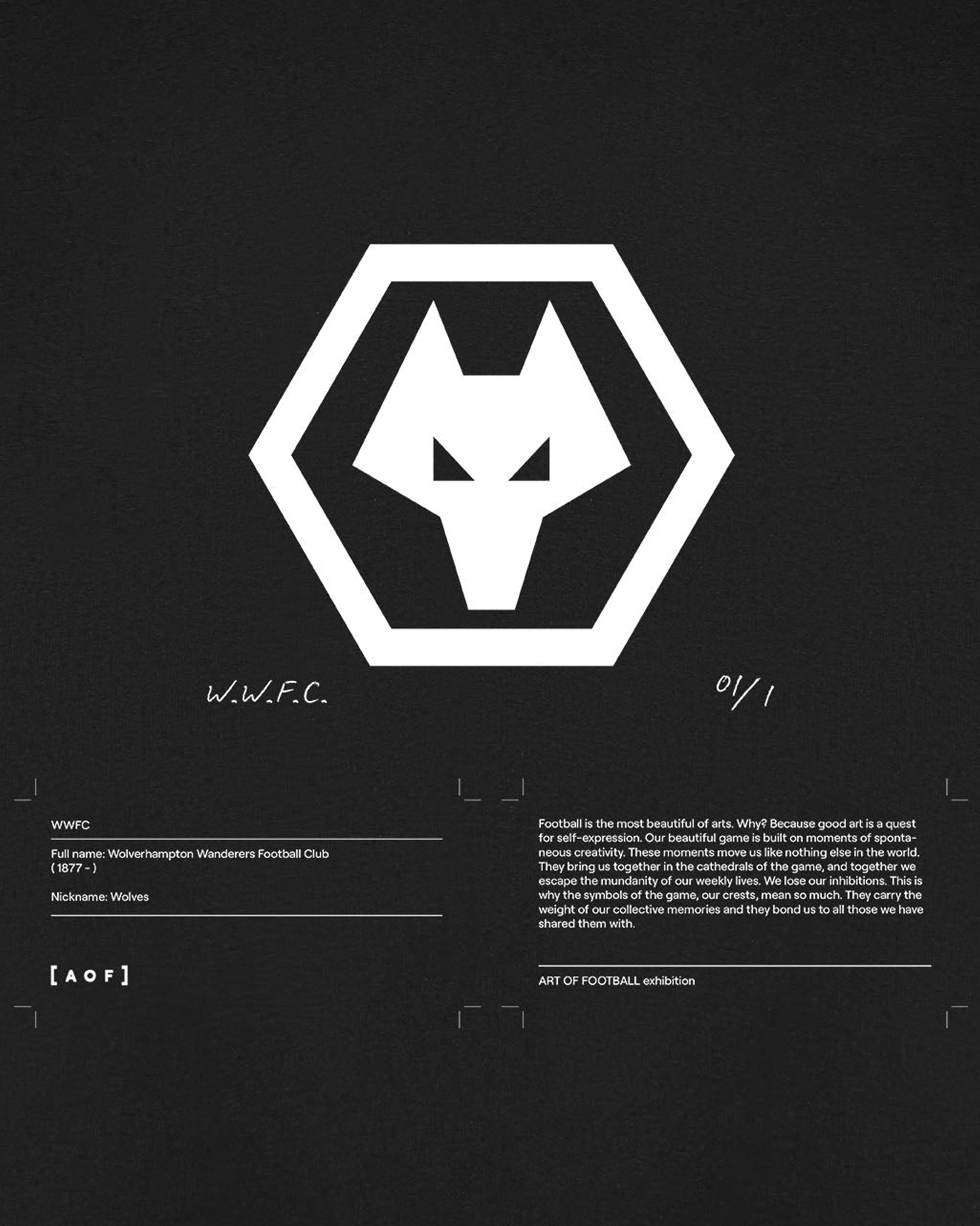ART OF x Wolves Exhibition Tee | Black Graphic Football T-shirt