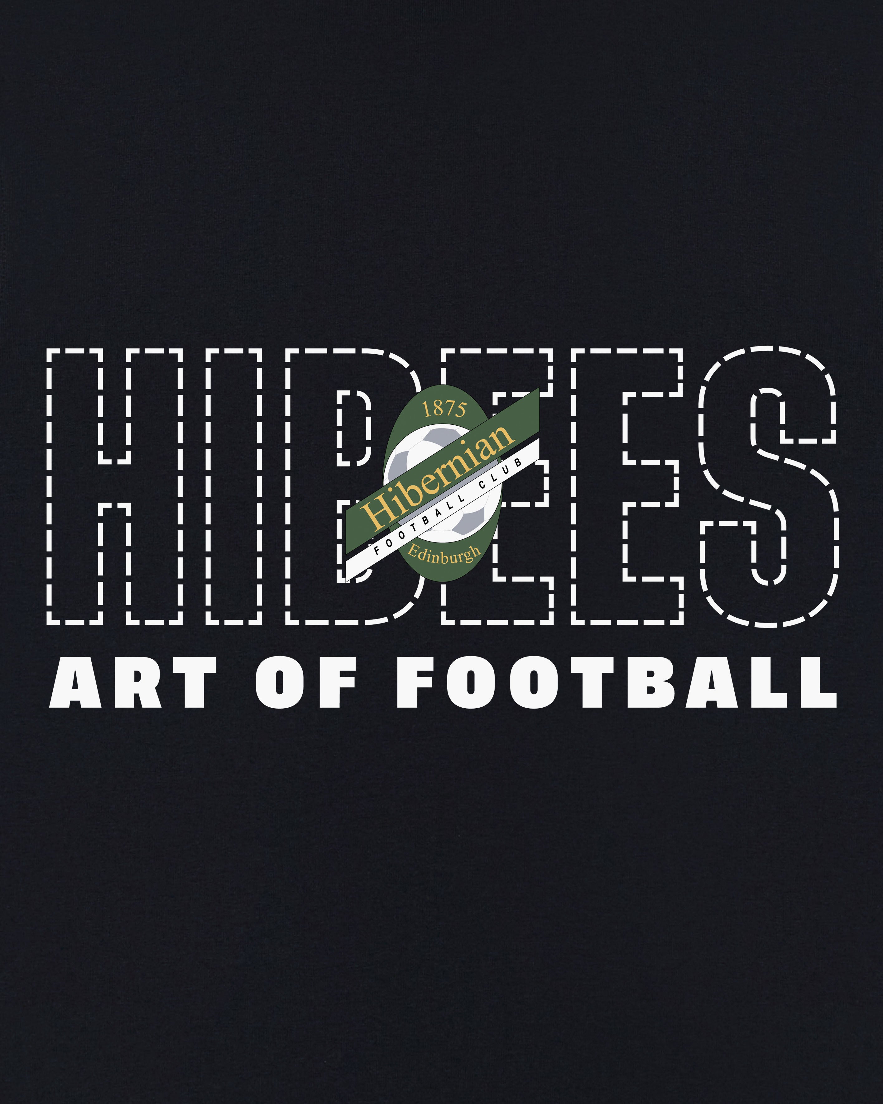AOF Hibernian 90s Tee | Black Graphic T-shirt | Art of Football