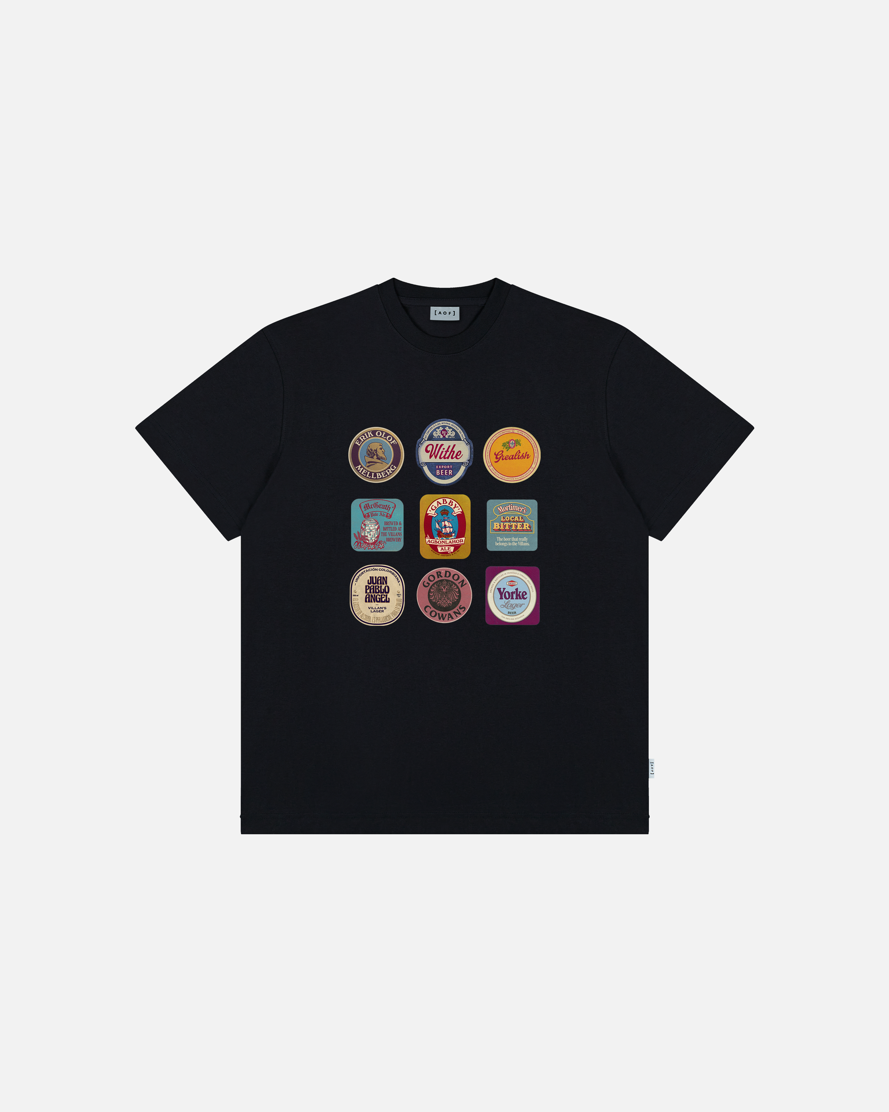 ART OF The Villans Brewery Tee | AVFC Black Graphic Football T-shirt