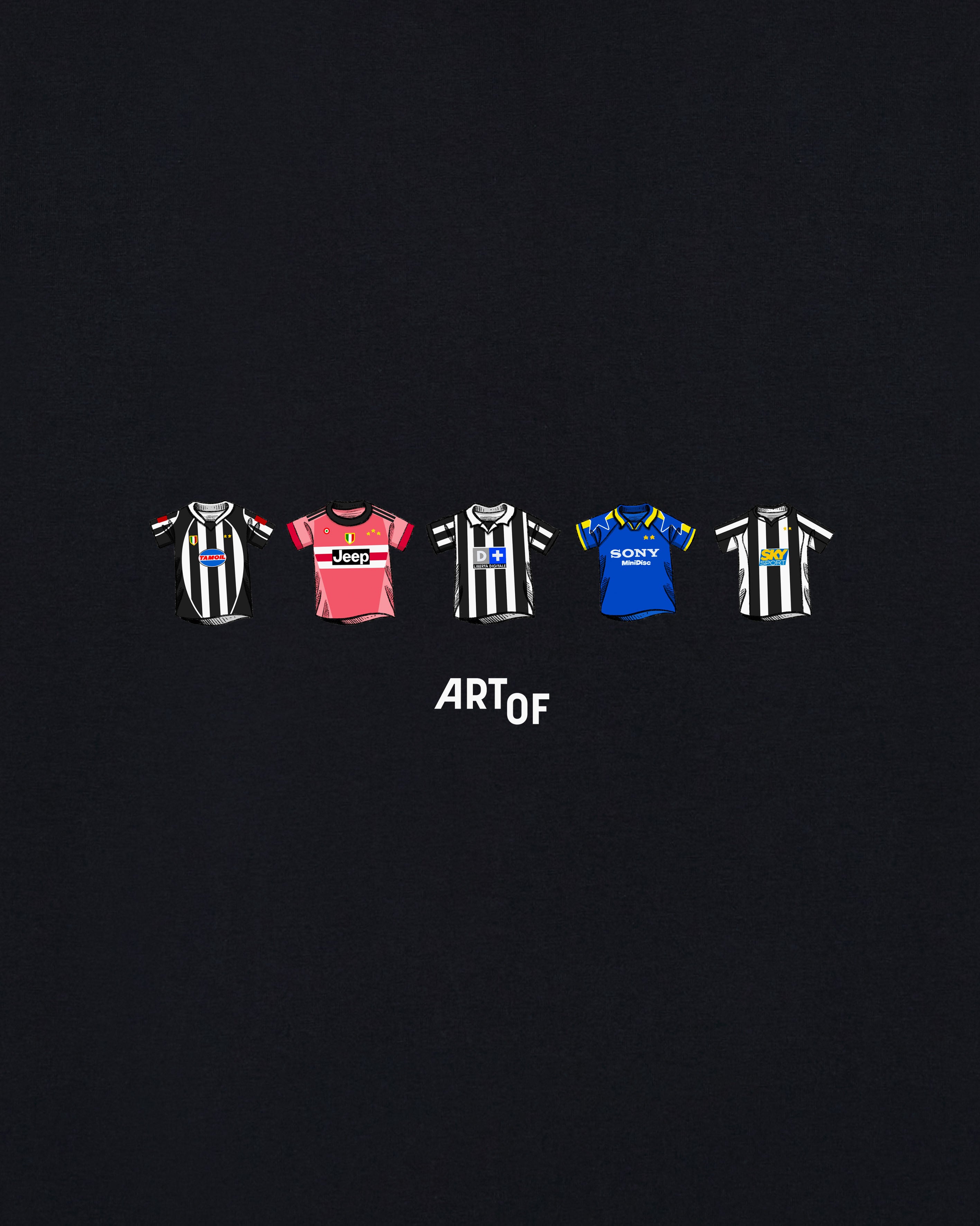 ART OF Juve Printed Classics Tee | Black Graphic Football T-shirt