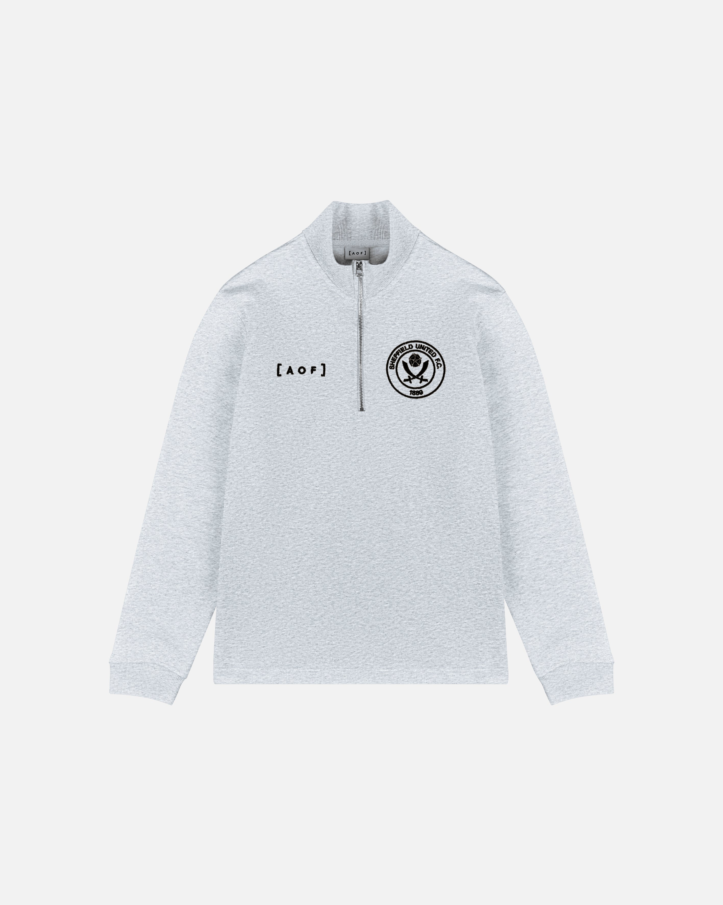AOF Sheffield United Grey Quarter Zip Sweat | Art of Football