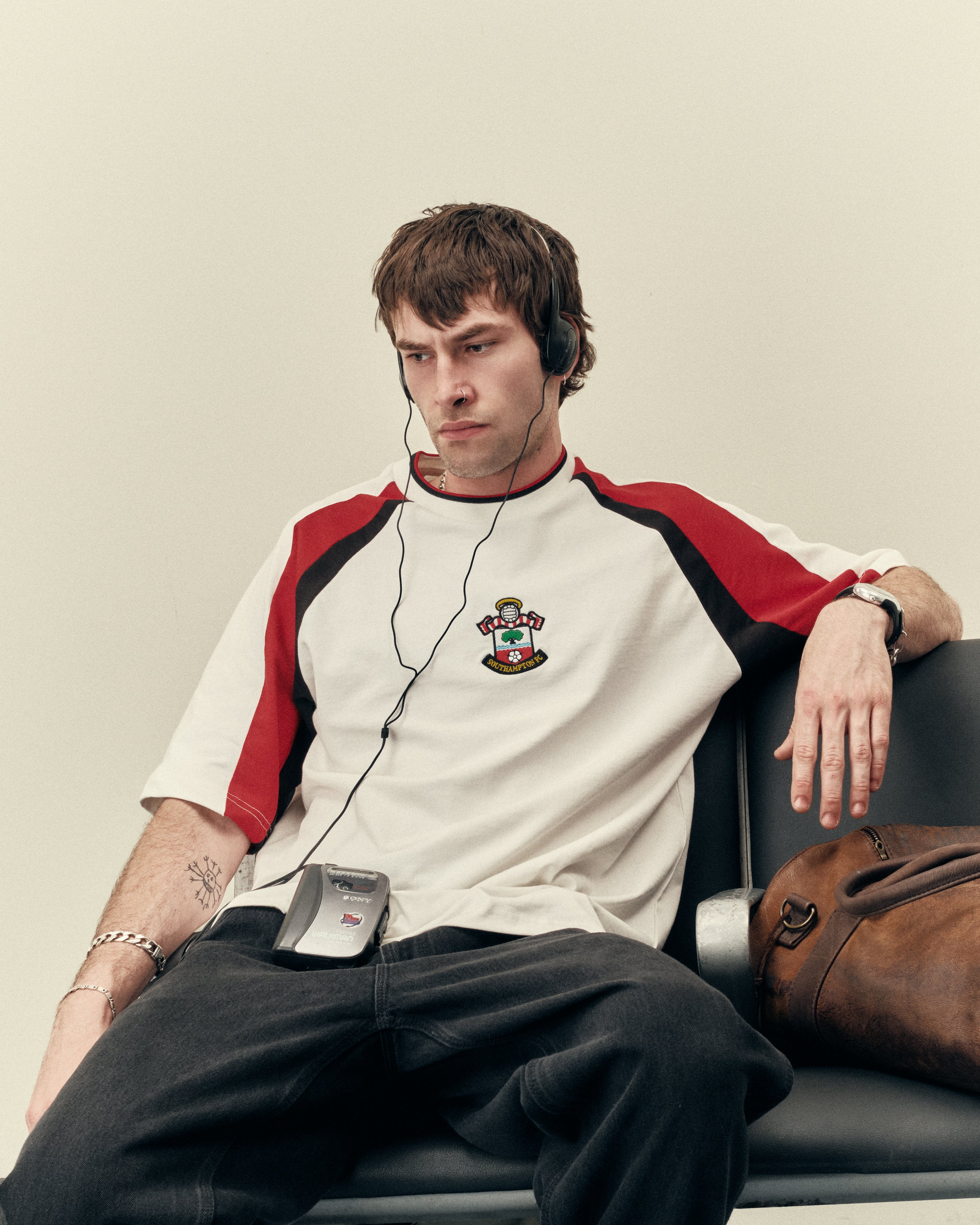 AOF x Southampton 90s Oversized Panelled T-shirt | Art of Football