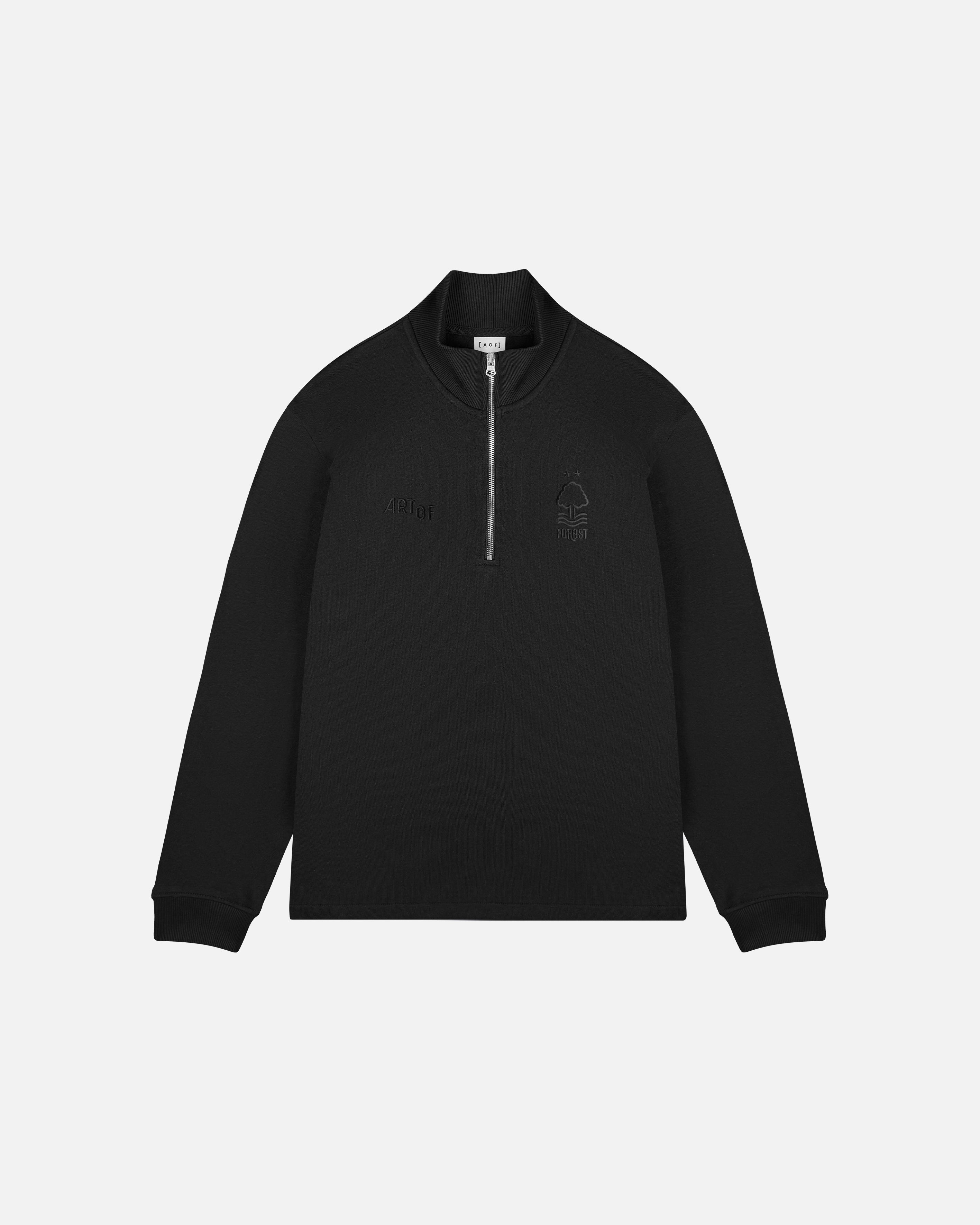 ART OF Football x Forest Blackout Quarter Zip Black Sweat | AOF x NFFC