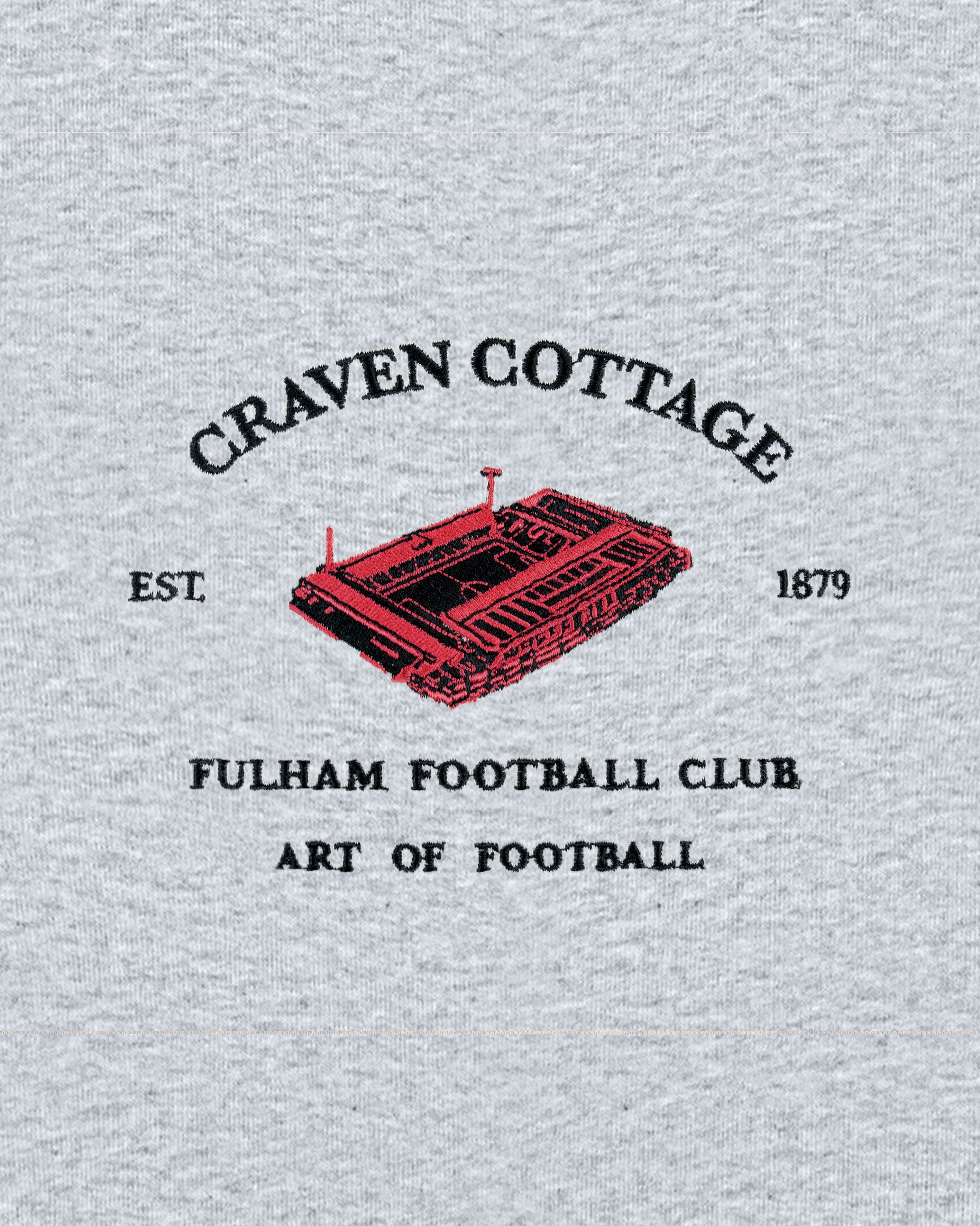 AOF Fulham Craven Cottage Embroidered Hoodie | Grey | Art of Football