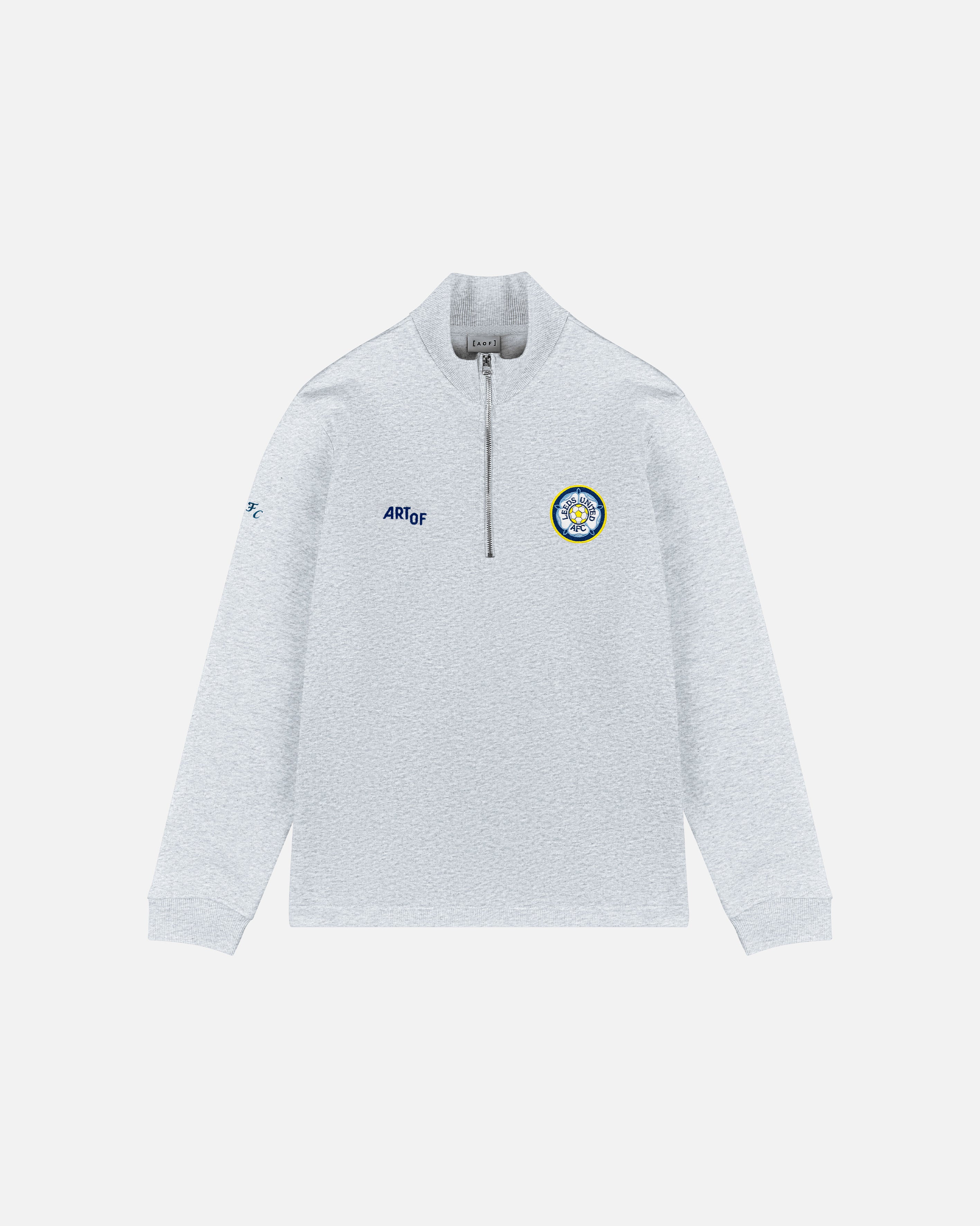 ART OF Football x Leeds United Grey Quarter Zip Sweat | AOF x LUFC