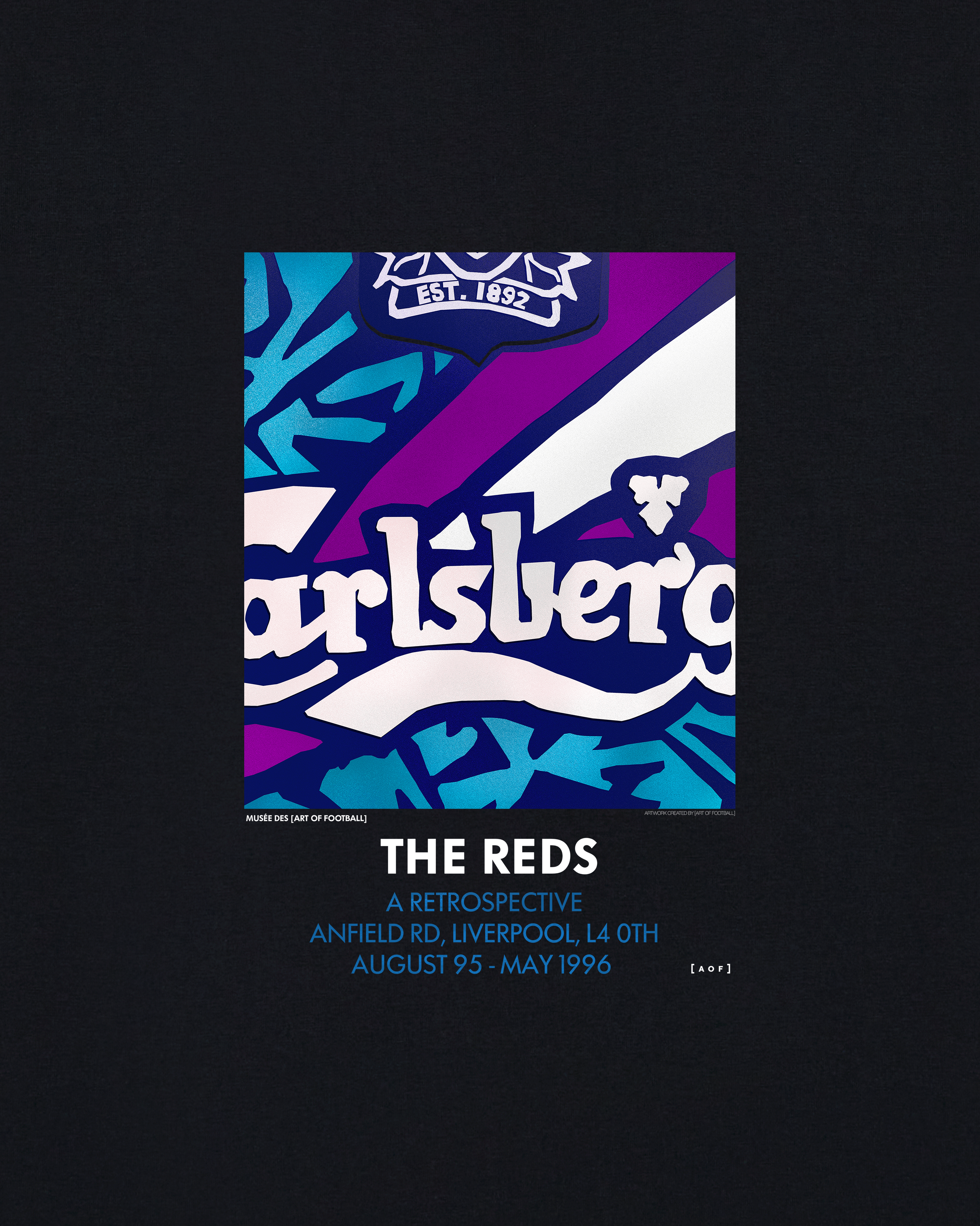 ART OF LFC The Reds 95-96 Tee | LFC Black Graphic Football T-shirt