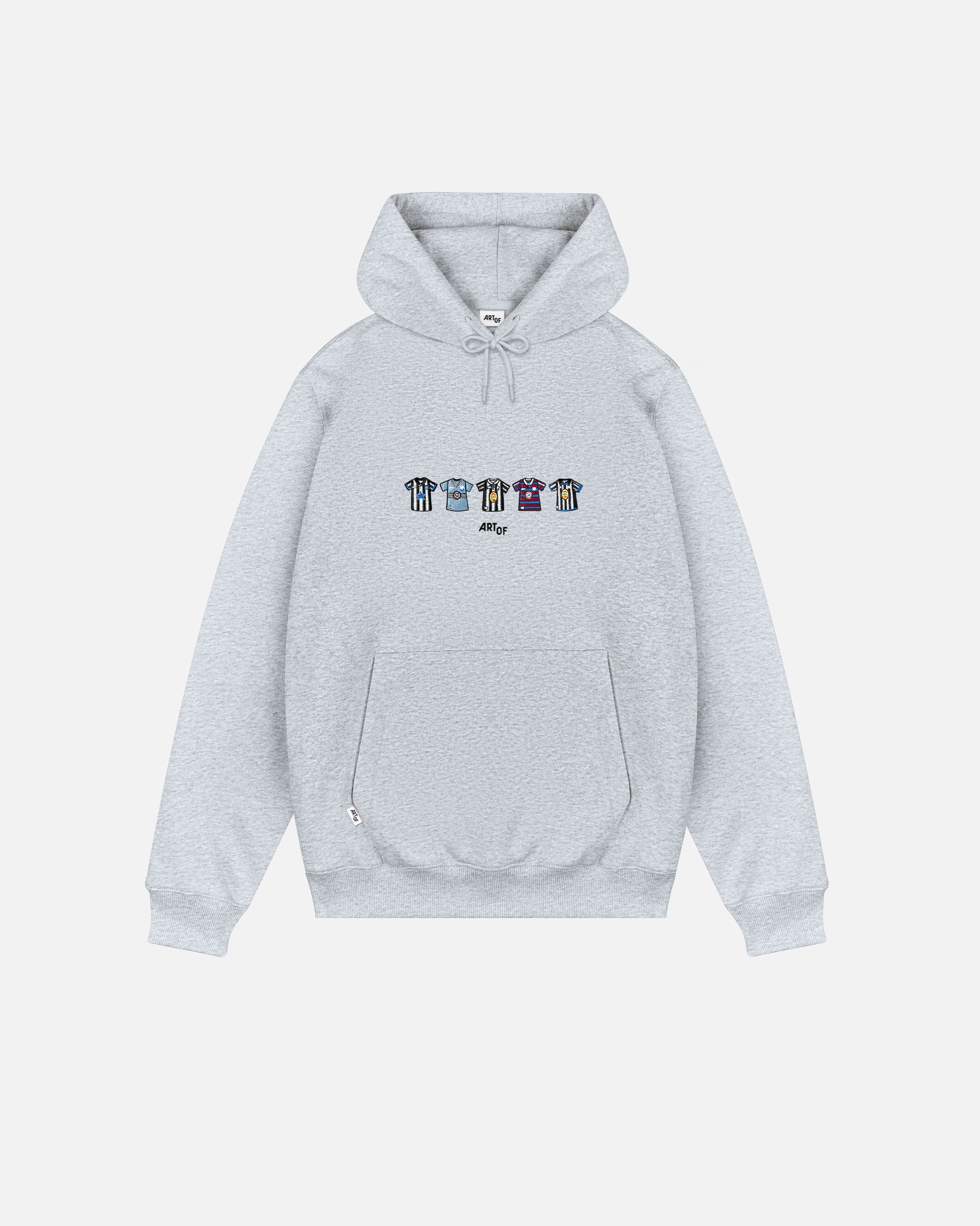 ART OF Football Toon Grey Embroidered Classics Hoodie | AOF NUFC