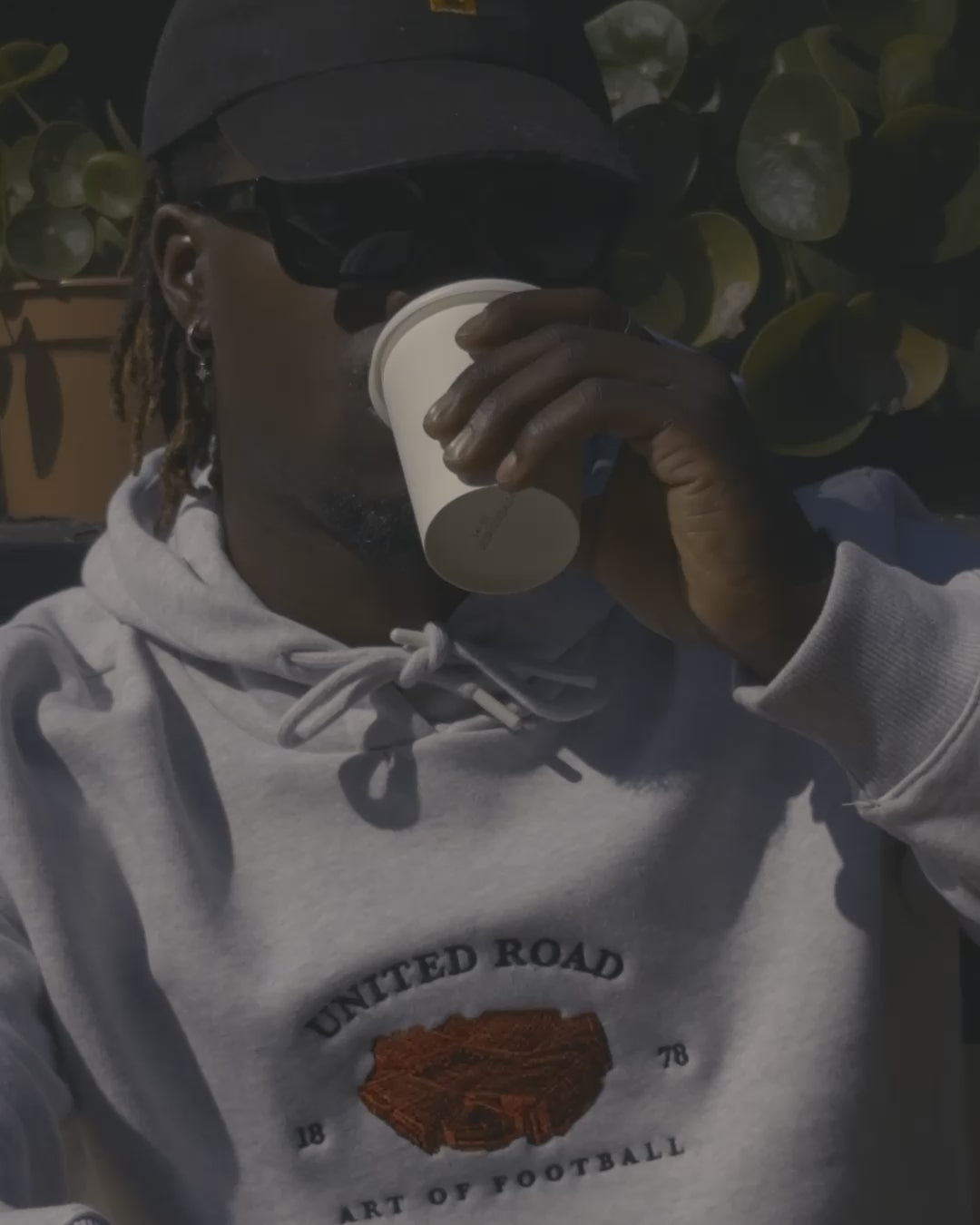 ART OF United Stadium Hoodie | MUFC Grey Embroidered Football Sweat