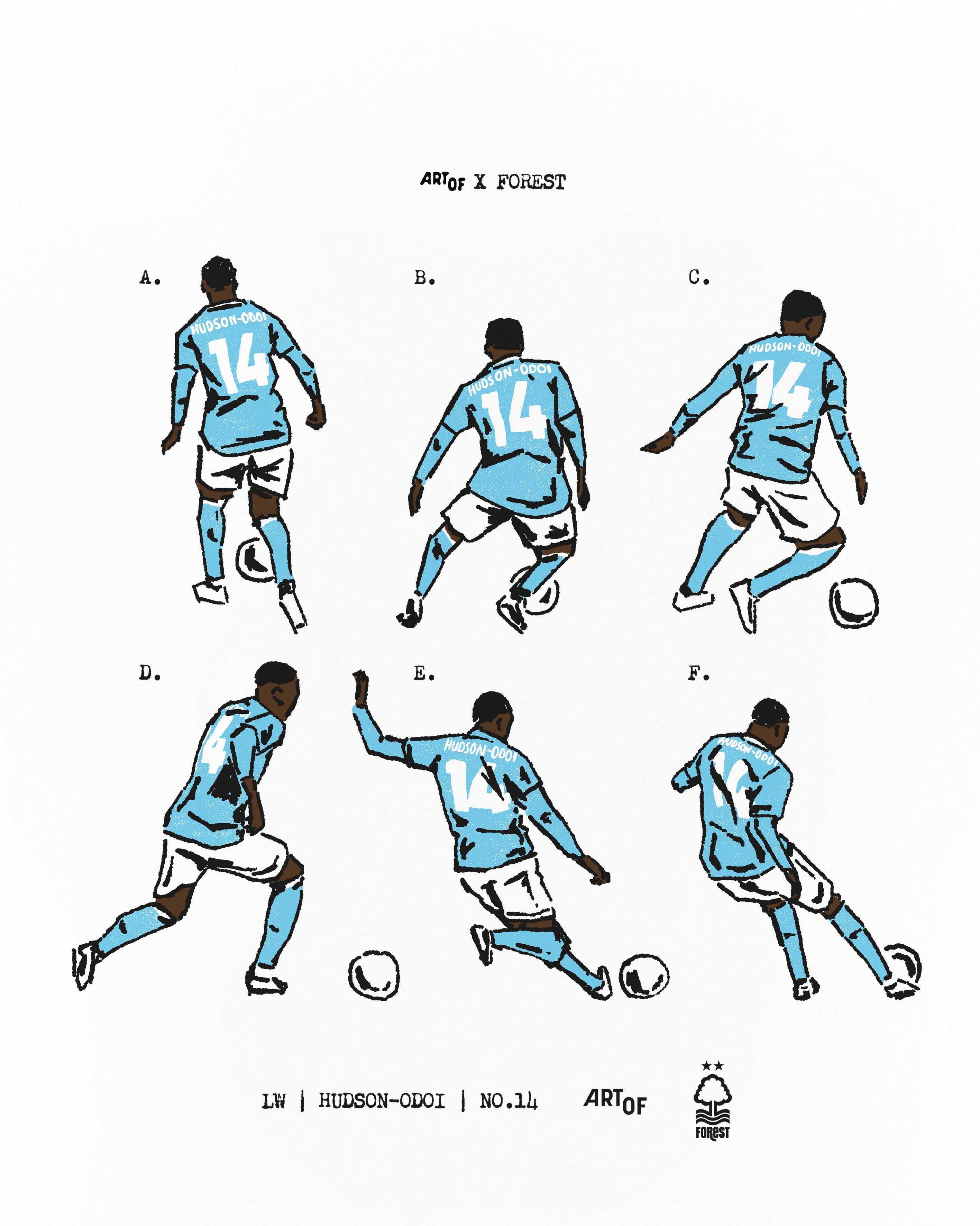 ART OF x Forest Trademark CHO Tee - Blue | White Football T-shirt