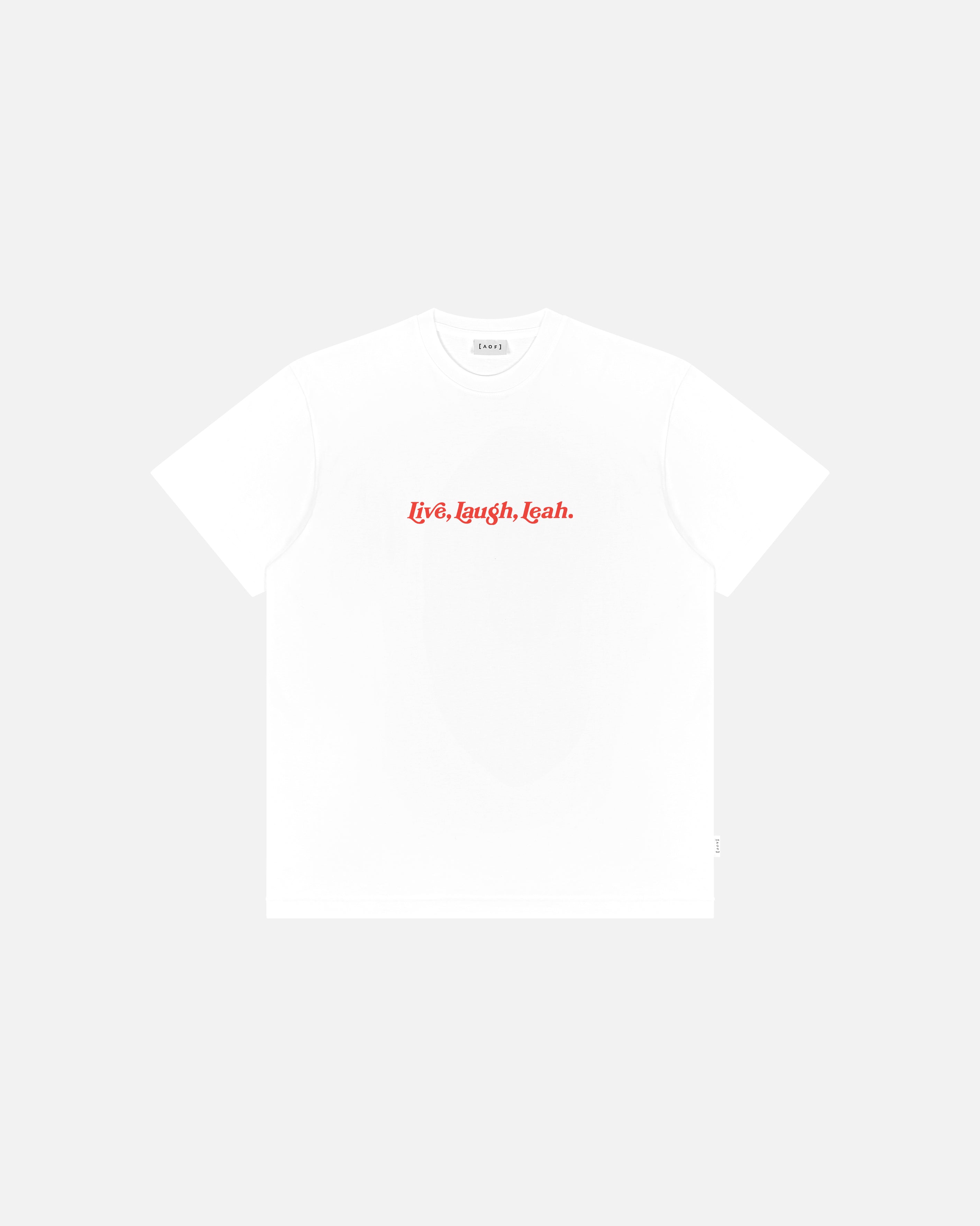 AOF Live Laugh Leah Tee | White Graphic T-shirt | Art of Football