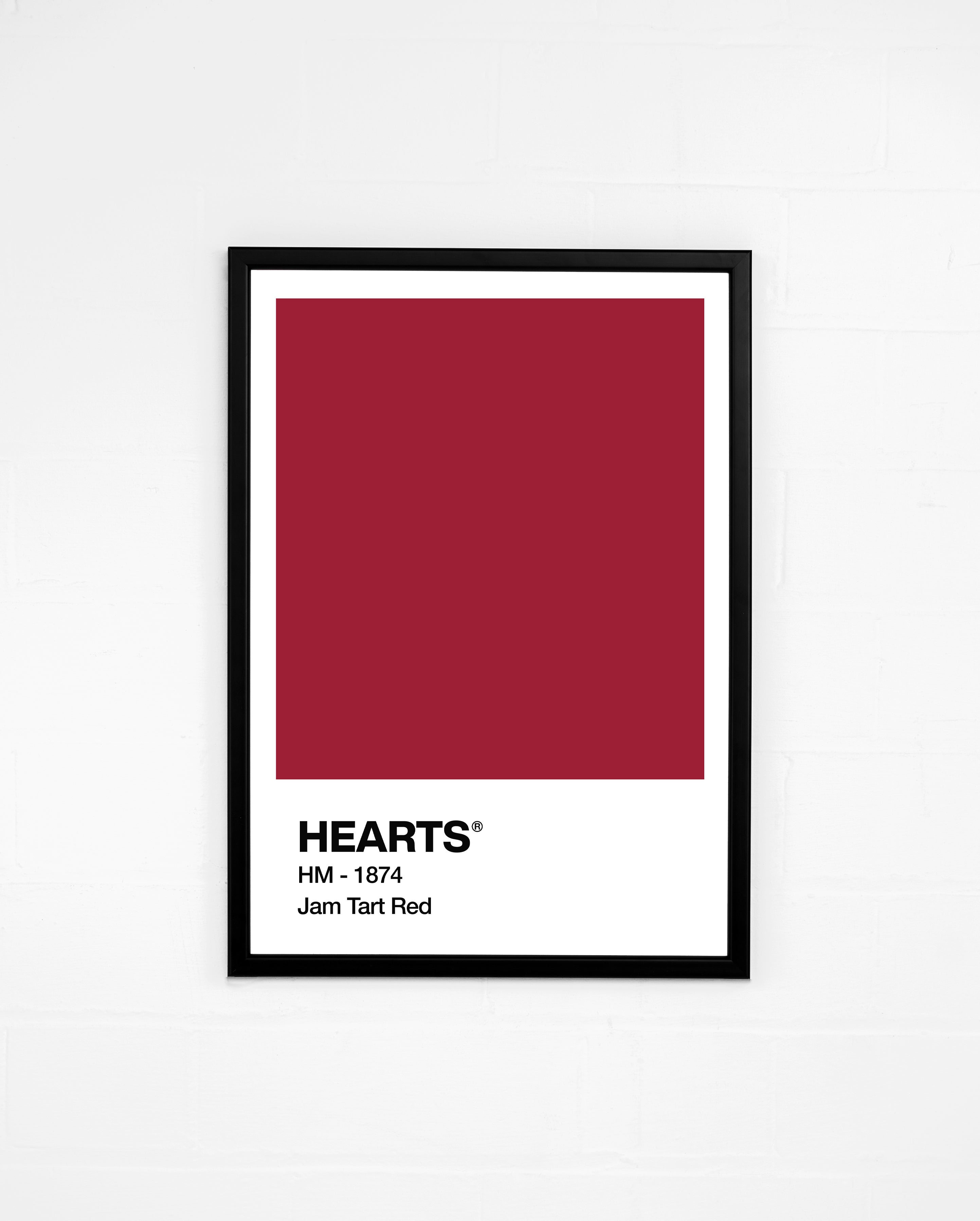ART OF Hearts Jam Tart Red Framed Print | Football Wall Art